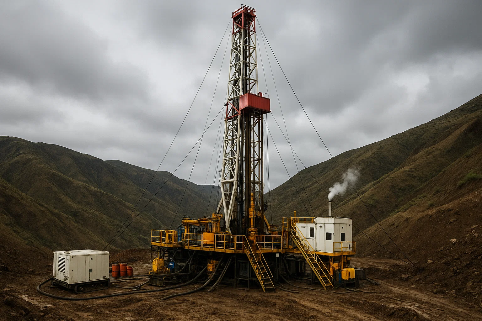 Onshore Drilling Rig on Land